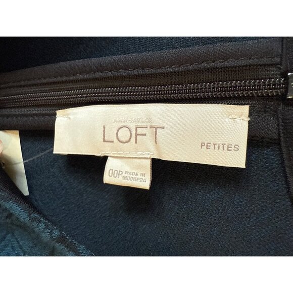 Ann Taylor Loft Petite Sleeveless Textured Blue Fit & Flare Dress Size OOP NWT - Picture 3 of 8